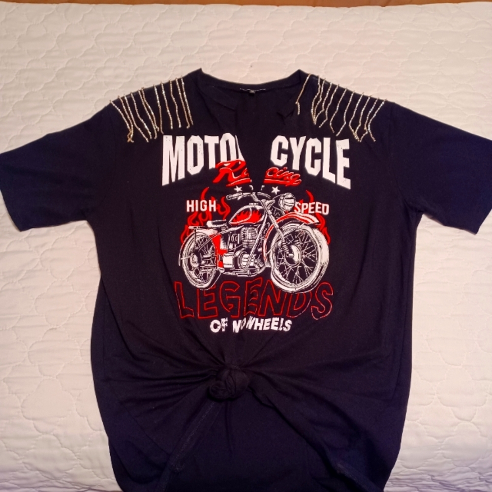 Rhinestone black tee